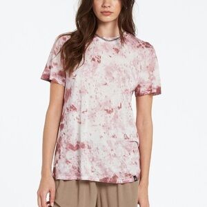 NWT Volcom Tern n Bern Mock Neck Short Sleeve T-Shirt in Purple Haze